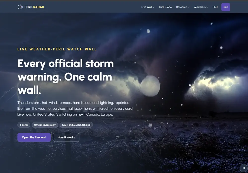 perilradar.com home page
